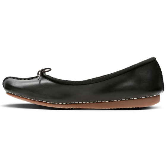 detail OBUV CLARKS FRECKLE ICE BLACK LEATHER