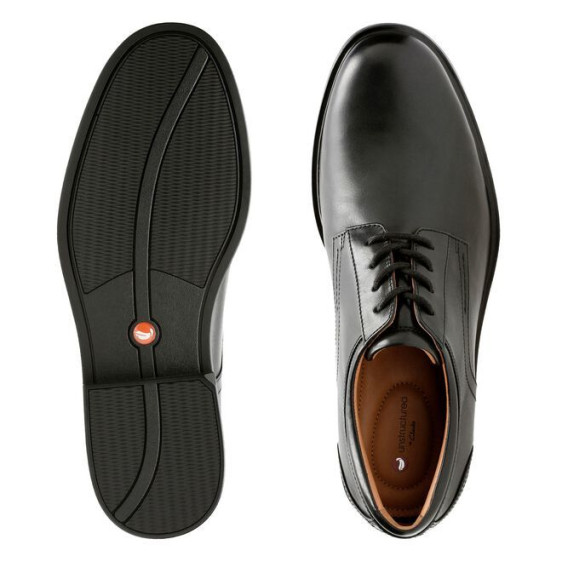 detail OBUV CLARKS UN ALDRIC LACE BLACK LEATHER