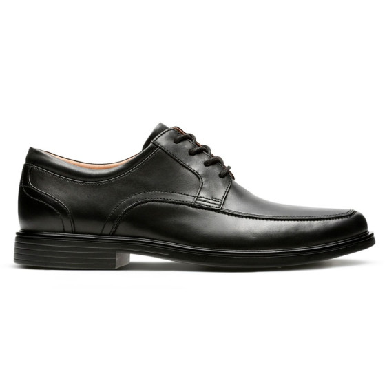 detail OBUV CLARKS UN ALDRIC PARK BLACK LEATHER
